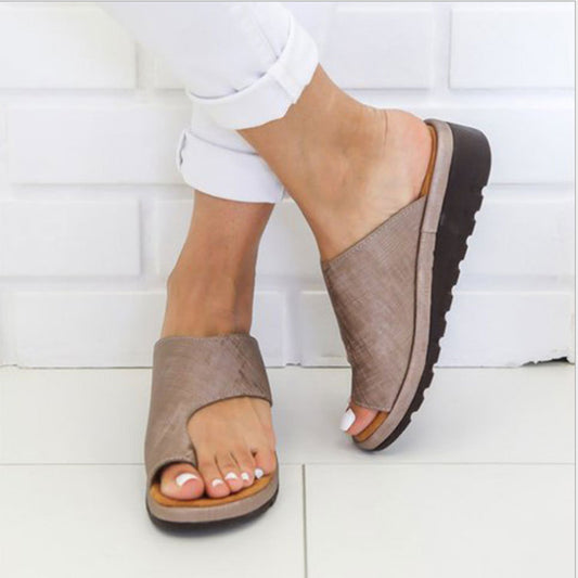 2019 Summer Women's Shoes Fish Mouth Artificial PU European And American Style Sandals Sleeve Cover Roman Shoes Breathable Flat Heel Women's Shoes