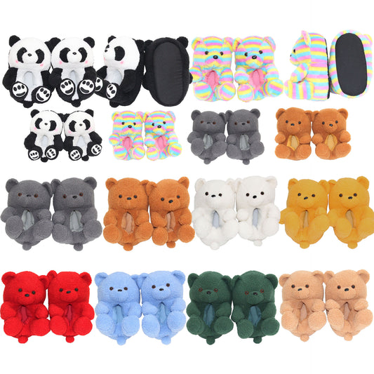 Teddy bear slippers cute teddy bear panda plush slippers