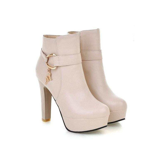 Women's single boots belt buckle short knight boots